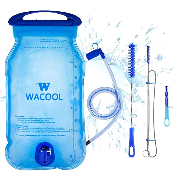 WACOOL 2L 2Liter 70oz BPA Free PEVA Hydration Pack Bladder, Leakproof Water Reservoir