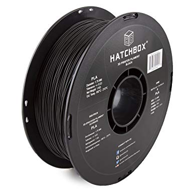 HATCHBOX 1.75mm Black PLA 3D Printer Filament - 1kg Spool (2.2 lbs.) - Dimensional Accuracy  /- 0.05mm  /- 0.05mm
