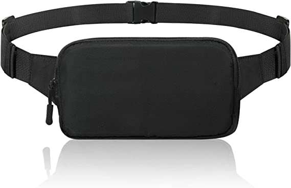 MoKo Fanny Packs for Women Men, Fashion Running Waist Packs, Crossbody Mini Bag Fanny Pack Belt Bag with Adjustable Strap for Running Outdoors Workout Travel Hiking Cycling, Black