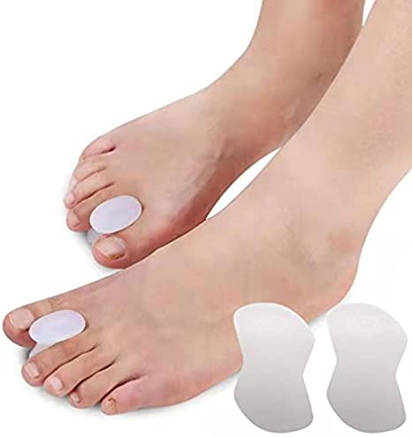 RooRuns 6 Pieces(3 Pair) Toe Separators for Overlapping Toes, Bunions, Hallux Valgus Relief, 1/2 Inch Thick Gel Orthopedic Bunion Corrector,Toe Spacers Bunion Pads for Women Men, Big Toe L Size