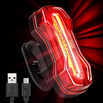 Albrillo Bike Tail Light USB Rechargeable LED Rear Bike Lights with 6 Modes, Red and White 2 Color Options, Waterproof IPX4 for Cycling Safety