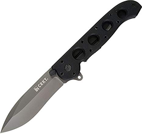 CRKT M21-02G EDC Folding Pocket Knife: Everyday Carry, Black Blade, Automated Liner Safety, G10 Handle, Reversible Pocket Clip