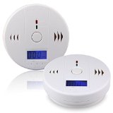 Leegoal LCD CO Carbon Monoxide Poisoning Sensor Monitor Alarm Detector White