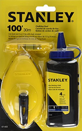 STANLEY 47-443 3 Piece Chalk Box Set - 4-Ounce bottle Red STANLEY Chalk and Plastic Line Level