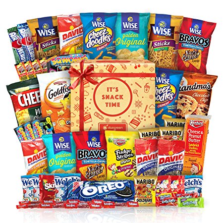Snack Chips Gift Set College Bundle Care Package 50 Count