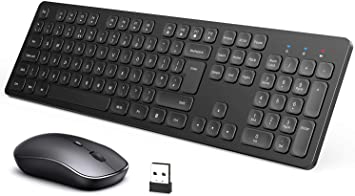 Wireless Keyboard and Mouse, TedGem 2.4G PC Keyboard and Mouse, Laptop Keyboard and Mouse, Computer Keyboard and Mouse Set, 2-in-1 Ultra Slim Silent Cordless Keyboard and Mouse for PC/Windows/Smart TV