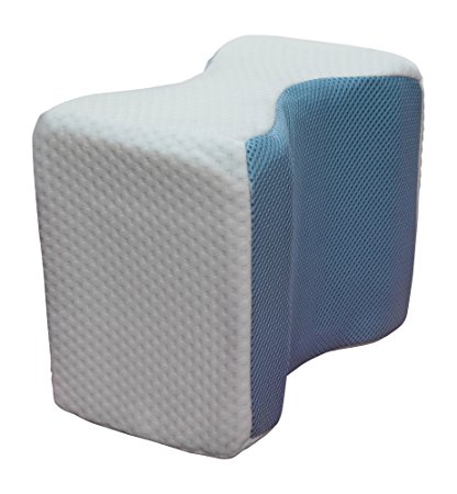 Memory Foam Knee Pillow with Laminated Cooling Gel Pad and Washable Cover - Best for Pregnancy, Hip, Leg, Knee, Back & Spine Alignment and Sciatic Nerve Pain Relief