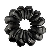 Craftsman Golf 12pcs Thick Synthetic Leather Golf Iron Head Covers Set Headcover Fit All Brands Titleist Callaway Ping Taylormade Cobra Nike Etc