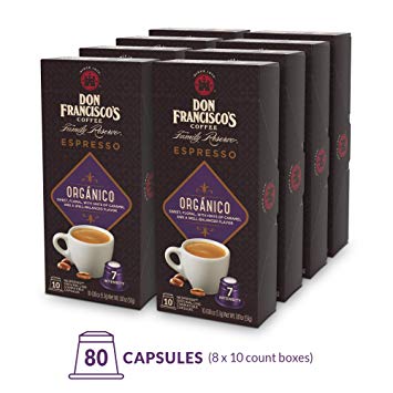 Don Francisco's Espresso Capsules Organco, Intensity 7 (80 Pods) Compatible with Nespresso OriginalLine Machines, Single Cup Coffee