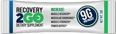 RECOVERY2GO- 3-in1 Muscle Builder - Post Workout Creatine Monohydrate, BCAA, and L-Glutamine - Fruit Punch- 30 Individual Packets
