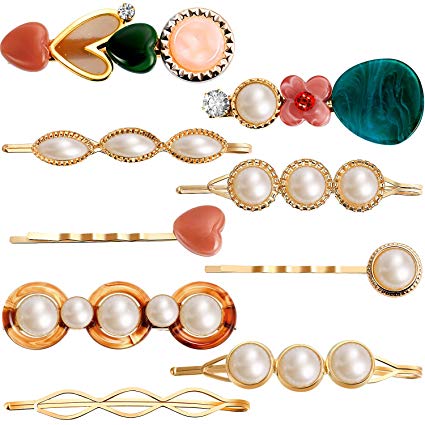 9PCS Pearl Hair Clips for Women(Style 5)