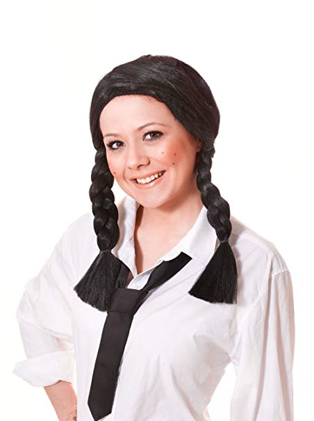Bristol Novelty BW040 Schoolgirl Wig, Black, One Size