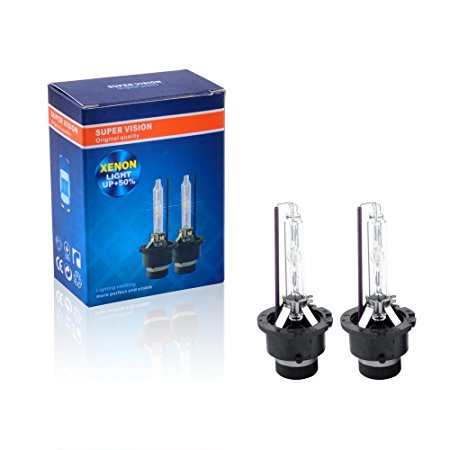 Fly Kan 5000K 35W D2S HID Xenon Headlight Replacement Bulbs(Pack of 2)