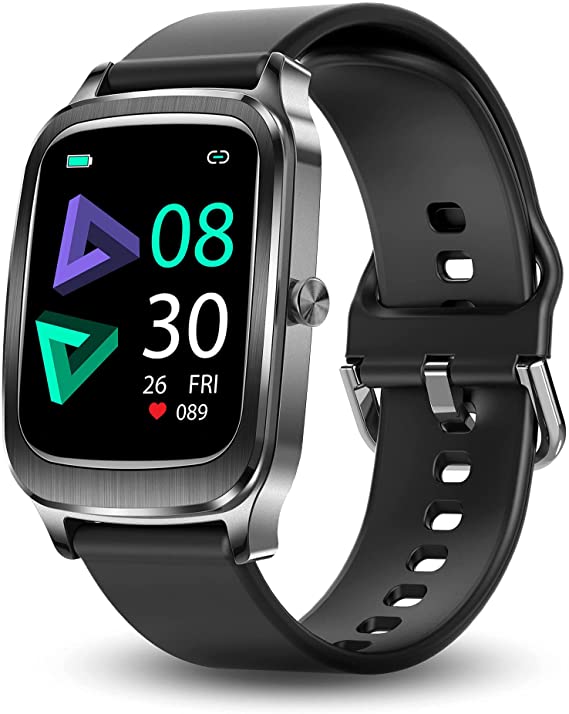 Smart Watch, Hongmed Sport Fitness Tracker for Android Phones iPhone Compatible, Smartwatch with Heart Rate, Sleep, Swimming Tracking, Waterproof Activity Tracker with Compass for Men Women Black