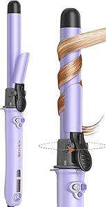 Wavytalk Rotating Curling Iron, 1 Inch Automatic Curling Iron Get Effortless Waves, Rotating Curling Iron up to 430℉ with Home Button, Purple