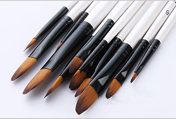 Filbert Paint Brushes Nylon Hair Acrylic Paint Brush Set for Canvas Painting Oil Paint 12 Pcs Artist Face and Body Professional Painting Kits(12pcs Filbert Paintbrushes)