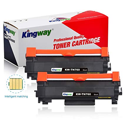 Kingway (CHIP) Compatible Toner Cartridge Replacement TN760 TN730 Work HL-l2390dw HL-l2395dw DCP-l2550dw MFC-l2750dw MFC-l2710dw HL-l2350dw HL-l2370dw 2 Pack