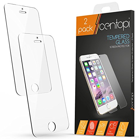 Centopi iPhone 5 / 5S / 5C / SE Tempered Glass Screen Protector [2 Pack]