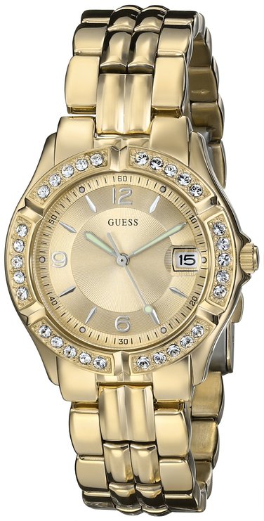 GUESS Women's U85110L1 Dazzling Sporty Mid-Size Gold-Tone Watch