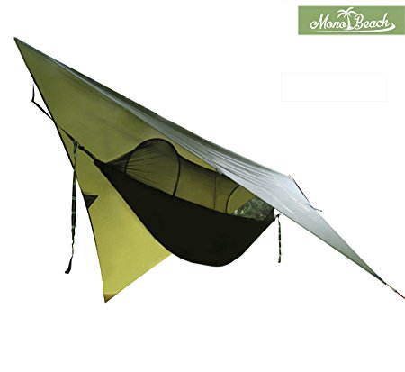 Hammock Tent with Mosquito Net for Camping, Portable Hammock Kit includes Waterproof Tarp