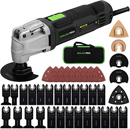 Oscillating Tool, GALAX PRO 2.4Amp 6 Variable Speed Oscillating Multi-Tool Kit with Quick-Lock accessory change, Oscillating Angle:4°, 40pcs Accessories and Carry Bag