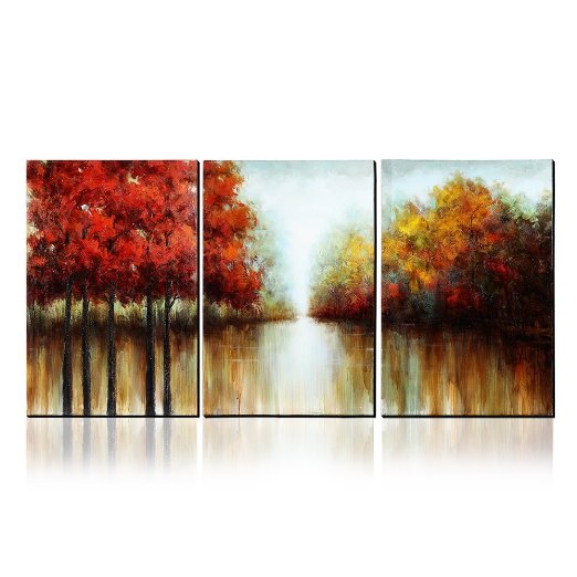 Asmork Southwest Art Modern Art Oil Paintings - Canvas Wall Art - Landscape Oil Painting On Canvas - Home Decorators - Home Decor Ready To Hang Hand-Painted Abstract Artwork - Best Buy Gift- Set of 3