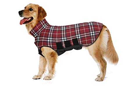 Dog Jacket Dog Coats Waterproof Windproof Warm Reversible British Style Plaid Dog Vest Jacket for Winter Outdoor Small Medium Large Dogs