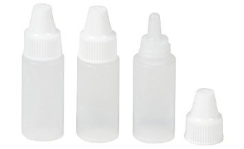 10Pc Zink Color 6Ml Plastic Dropper Bottle With Screw On White Cap and Insert Tip