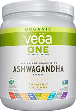 Vega One Botanical BlendsTurmeric Coconut with Ashwangandha (10 servings, 13.83 oz) - Plant Based Vegan Protein Powder, Non Dairy, Gluten Free, Non GMO