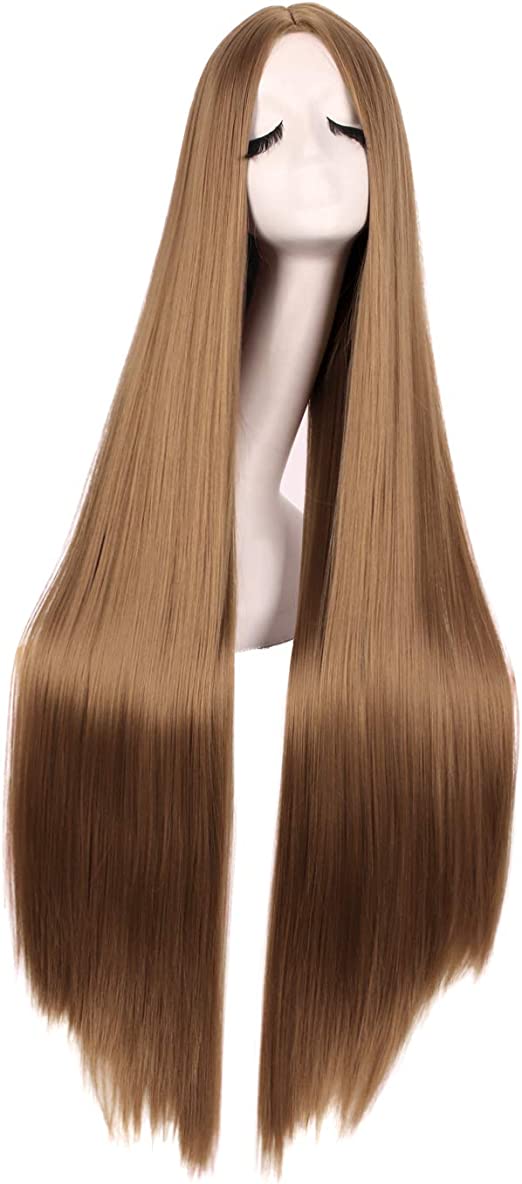 MapofBeauty 40 Inch/100cm Fashion Straight Long Costume Anime Cosplay Wig (Light Brown)