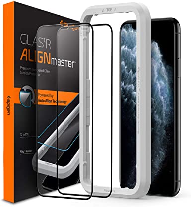 Spigen Tempered Glass Screen Protector [Glas.tR AlignMaster] designed for iPhone 11 Pro (2019) - Edge to Edge Protection