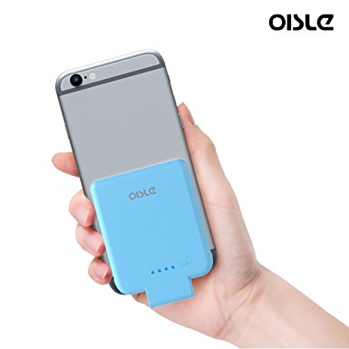 OISLE iPhone Mini Power Bank MP282 2200mAh,Ultra Thin Wireless Backup Battery(0.28inch Thickness,51g Weight)High-Speed Charging Mode External Battery for iPhone 5(s)/6(s)/7 (Blue)