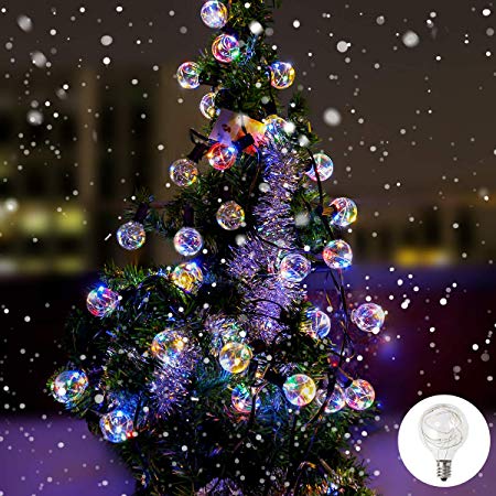 B-right Outdoor String Lights Globe - 33ft G40 String Lights for Patio, Decorative Patio String Lights with Remote Control (Multi Color)