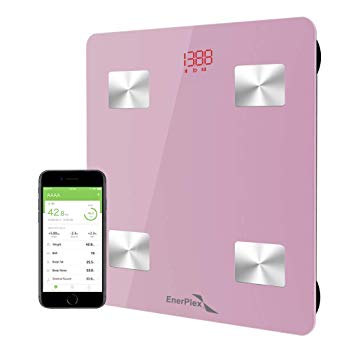 Upgraded 2020 Edition Bluetooth Body Fat Scale, Digital Bathroom Scale, iOS, Android App, Unlimited Users, Body Composition Analyzer for Fat BMI BMR Muscle Mass Water 396 lbs Pink - Lifetime Warranty