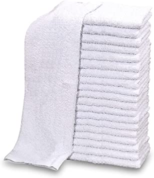 GOLD TEXTILES New Cotton Blend White Restaurant Bar Mops Kitchen Towels (12, White)