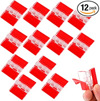 12 Pcs Acrylic Hinges Self Adhesive Clear Small Hinges Plastic Transparent Continuous Piano Hinge Folding Hinge Tools for Cabinet Drawer Furniture DIY Display Stand 35x25 mm