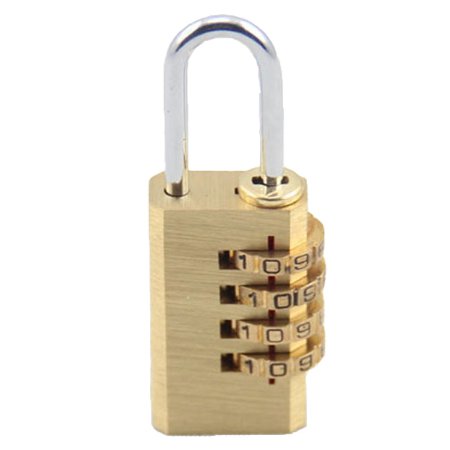 VenTing Solid Brass Luggage Padlock For Lockers,4 Digit Set Your Own Combo Small Combination Lock,Indoor&Outdoor,Die-Cast,WeatherProof,VT-01