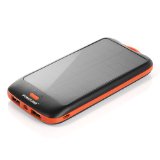 Poweradd Apollo2 10000mAh Portable Solar Panel Charger External Battery Pack for iPhone 6S  6 Plus  5S  5 Galaxy S6 Edge  S5  note 5 Nexus 6 and more - Black