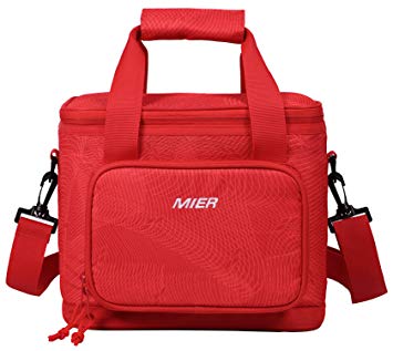 MIER 16 Can Large Insulated Lunch Bag for Women, Soft Leakproof Liner, Red