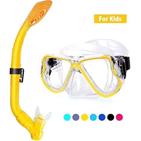 Kekilo Snorkel Mask Set,Scuba Diving 180° Panoramic Wide View, Anti-Fog Scuba Diving Mask, Easy Breathing and Professional Snorkeling Gear for Adults Swimming Snorkeling Diving Sea