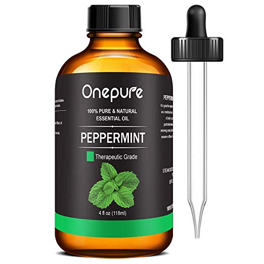 Onepure 100% Pure Peppermint Essential Oil - (4.0 Fl Oz/118ml) - Aromatherapy Essential Oils for Diffuser and Topical Use Natural Oils for Home and Work