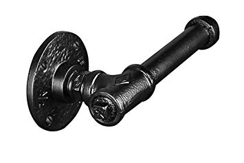 Industrial Style Toilet Paper Holder Black Powder Coat Finish for Tissue Paper Roll Storage Holder Stand, Sold as Each (Black Powder Coat Finish 6" x2 1/2")