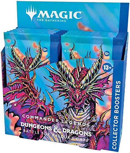 Magic: The Gathering Commander Legends: Battle for Baldur’s Gate Collector Booster Box | 12 Packs (180 Magic Cards)