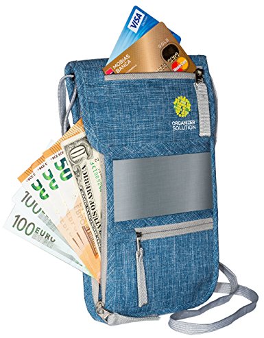 Passport Holder by Organizer Solution, Travel Wallet with Rfid, Neck Pouch