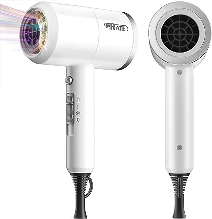 SHRATE Ionic Hair Dryer, Professional Salon Negative Ions Blow Dryer, Powerful 1800W for Fast Drying, 3 Heating/ 2 Speed, Cool Button, Damage Free Hair with Constant Temperature, Low Noise, White