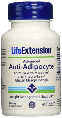 Life Extension Anti-Adipocyte Formula with AdipoStat and IntegraLean, 60 Vegetarian Capsules