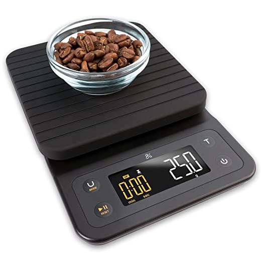 Greater Goods Digital Coffee Scale - for The Pour Over Coffee Maker | Brew Artisanal Java on a Coffee Scale with Timer | Great for French Press and General Kitchen Use | Designed in St. Louis
