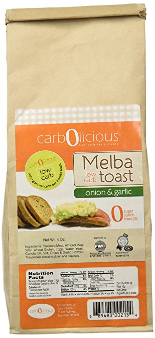 Low Carb Melba Toast (ONION & GARLIC) 4 oz.