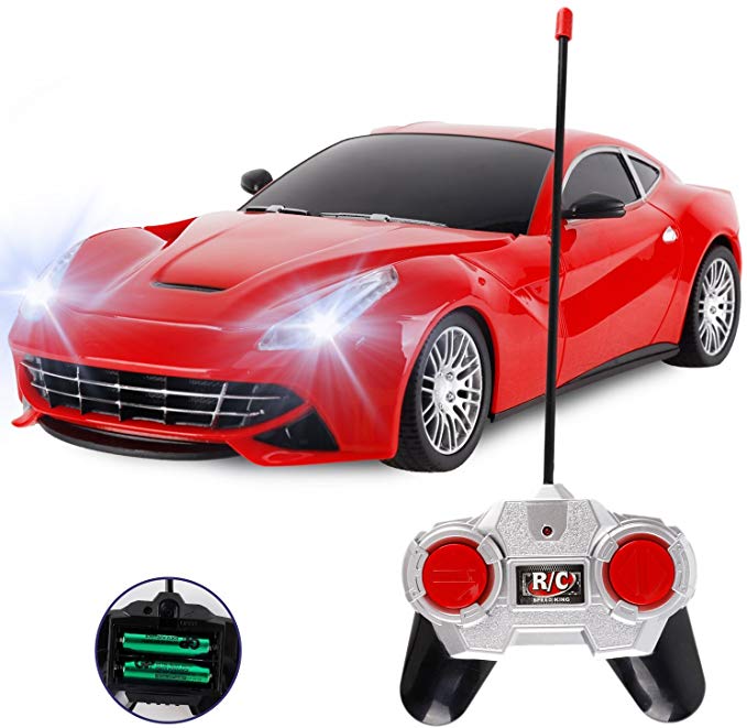 Liberty Imports RC Sports Car Coupe Remote Control RC Full Function Electric Race Car 1:18 Scale (Red)