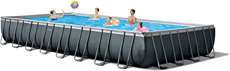 Intex 26373EH Ultra XTR Set Above Ground Pool, 32ft X 16ft X 52in, Gray